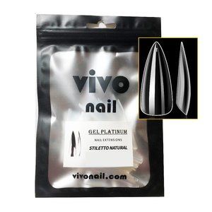 VIVO 500 pcs Stiletto Long Half Cover Clear Gel Artificial False Fake Nails Tips